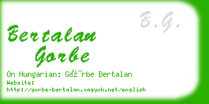 bertalan gorbe business card